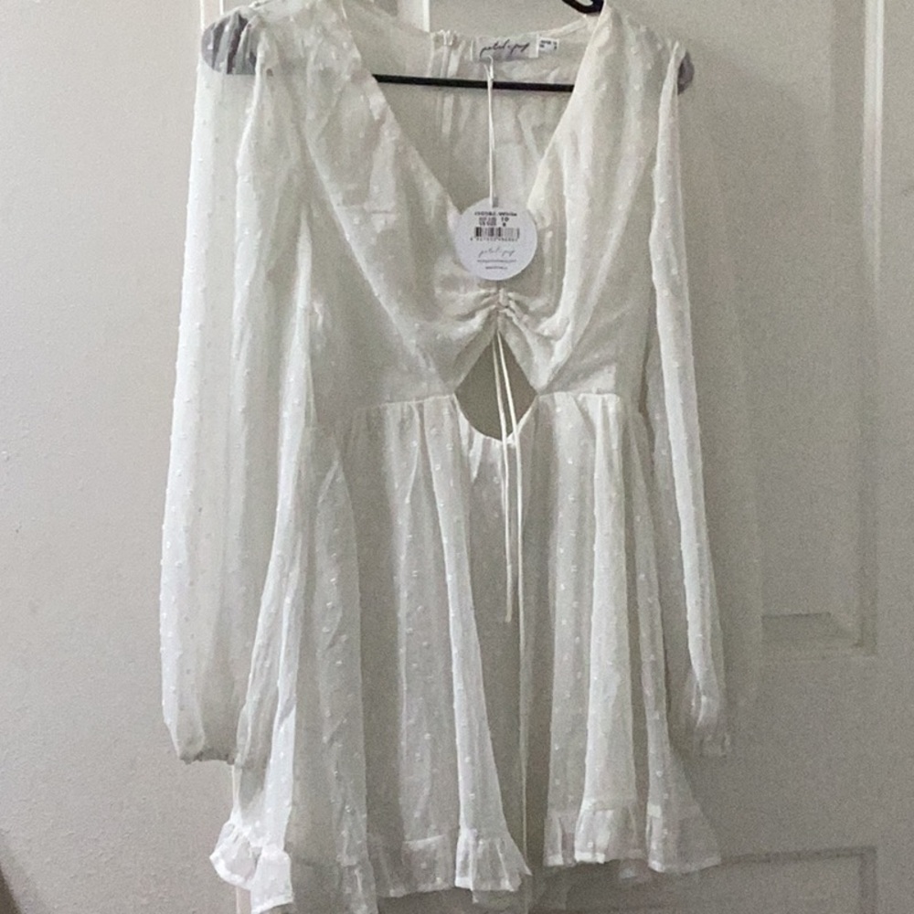 Petal & Pup Ivory Textured Dress - Picture 2 of 10